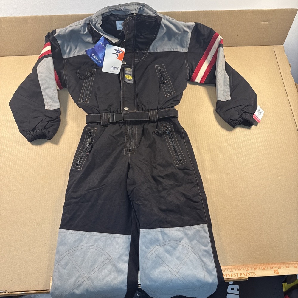 Etirel Ski Suit One Piece Vintage Snowsuit Snow Bib, NWT, SIZE 164